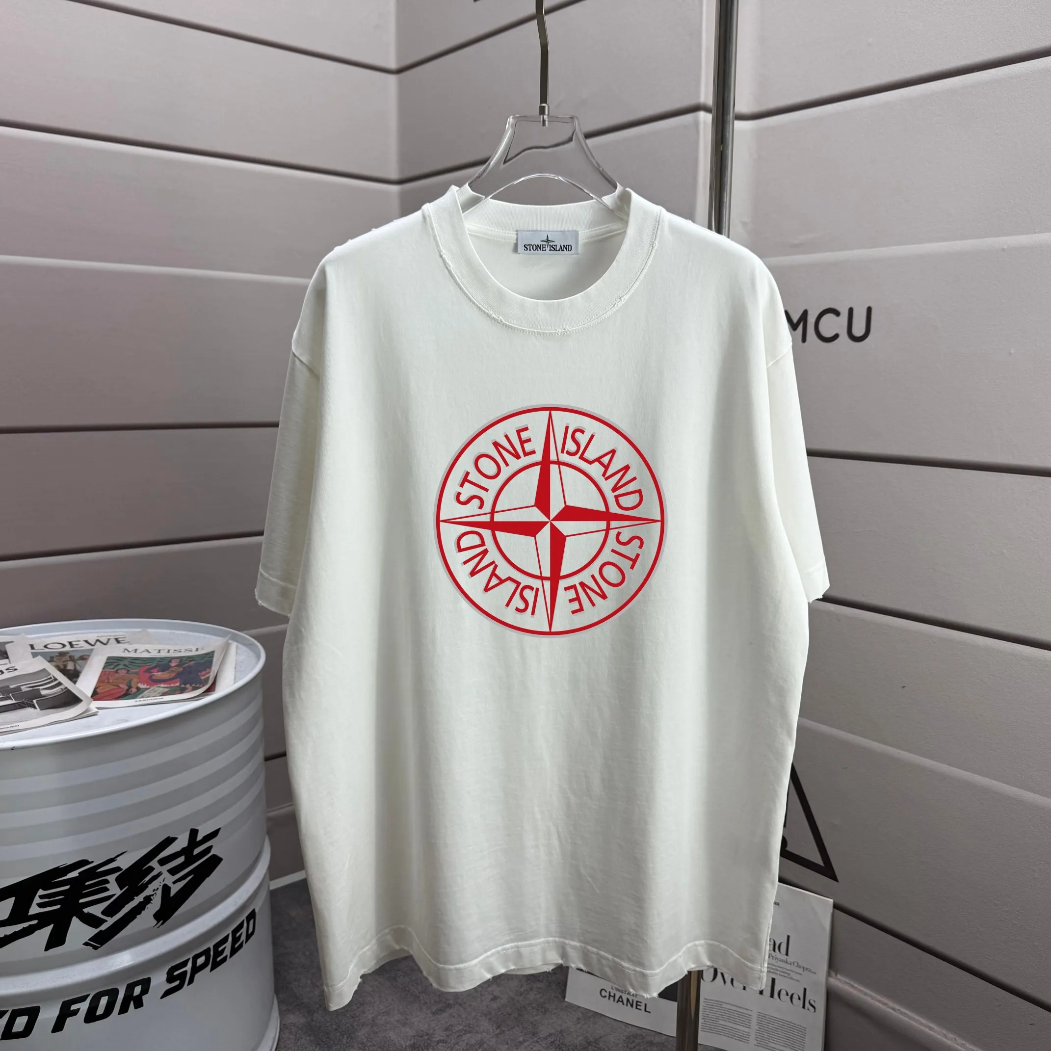 P160 Ston* islan* 石*岛 2025 autumn and winter new style, washed and worn 320g round neck short-sleeved tee, loose version for men and women, color: washed black, washed white, washed gray, washed brown gray Size: S M L XL XXL Size: S (90-130 catties) M (120-150 catties) L (140-165 catties) (160-180 catties) XXL (180-210 catties)